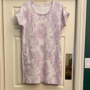 Gaiam Purple/White Tie-Dye Athleti-Leisure Dress size Med